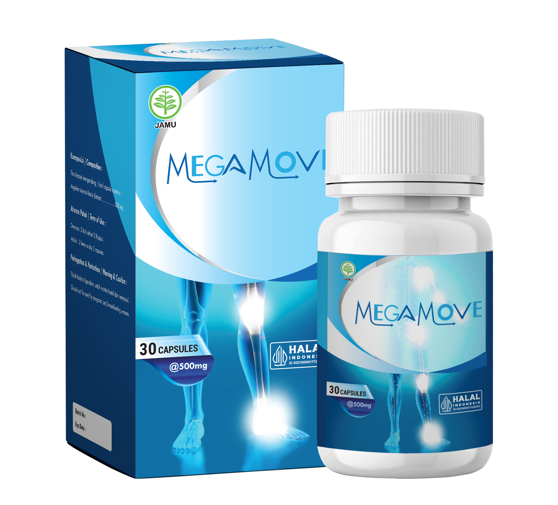 Megamove — suplemen herbal gerak bebas dari sendi sehat